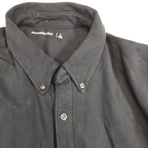 Abercrombie Fitch Black Long Sleeve Button Up Shirt Mens Large